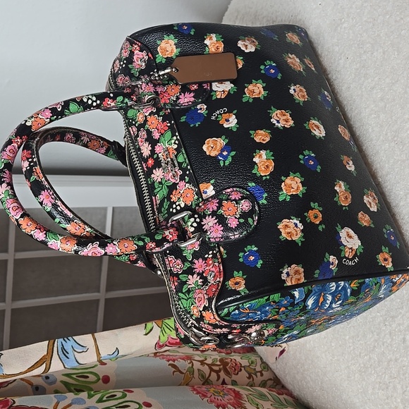 Coach Black Floral Handbag - Picture 8 of 17
